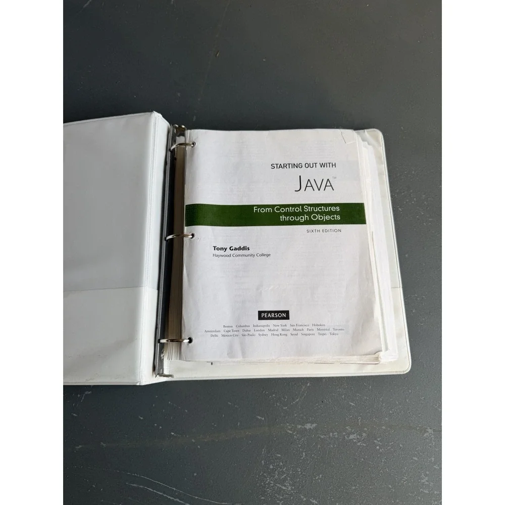 Pearson Starting Out with Java 6th Student Value Ringbound Textbook Tony Gaddis